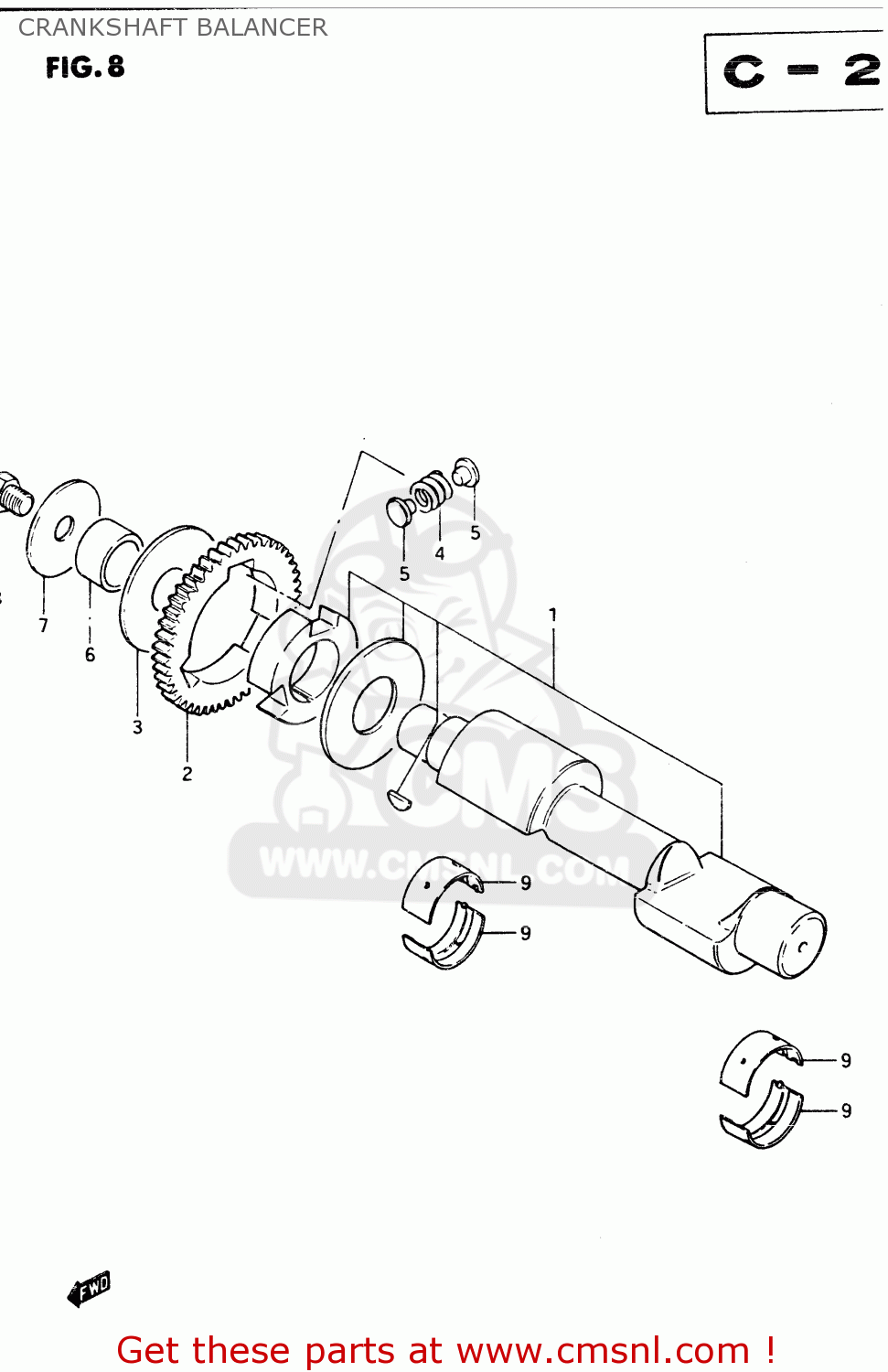 CRANKSHAFT BALANCER GSX400T 1983 (D) GENERAL EXPORT (E01)