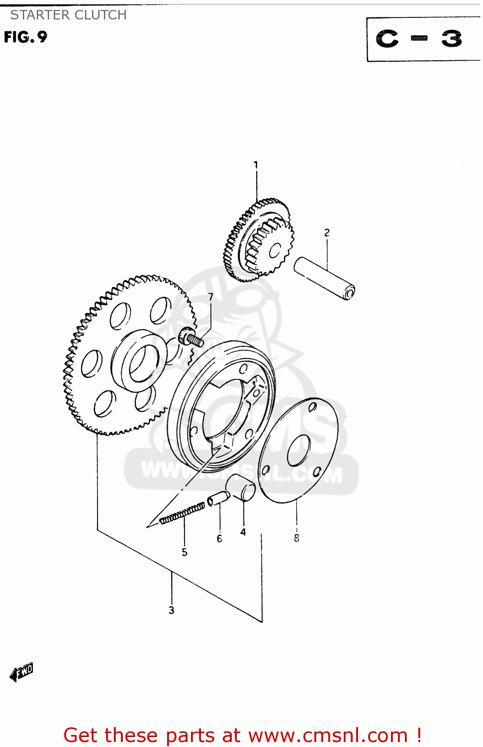 STARTER CLUTCH GSX400T 1983 (D) GENERAL EXPORT (E01)