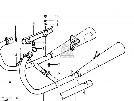 MUFFLER - GSX400T 1983 (D) GENERAL EXPORT (E01)