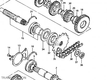 TRANSMISSION - GSX400T 1983 (D) GENERAL EXPORT (E01)