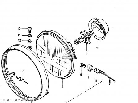 HEADLAMP (E2) - GSX400T 1983 (D) GENERAL EXPORT (E01)