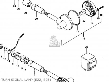 TURN SIGNAL LAMP (E22, E25) - GSX400T 1983 (D) GENERAL EXPORT (E01)