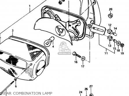 REAR COMBINATION LAMP - GSX400T 1983 (D) GENERAL EXPORT (E01)