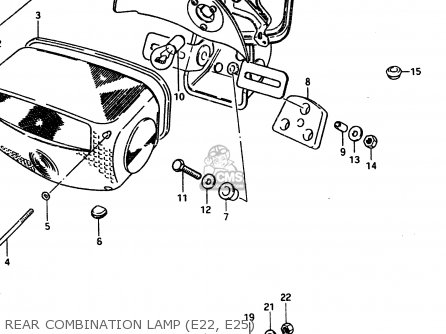 REAR COMBINATION LAMP (E22, E25) - GSX400T 1983 (D) GENERAL EXPORT (E01)