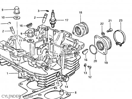 CYLINDER HEAD - GSX400T 1983 (D) GENERAL EXPORT (E01)