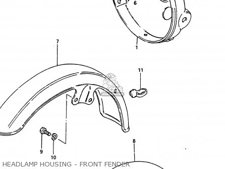 HEADLAMP HOUSING - FRONT FENDER - GSX400T 1983 (D) GENERAL EXPORT (E01)
