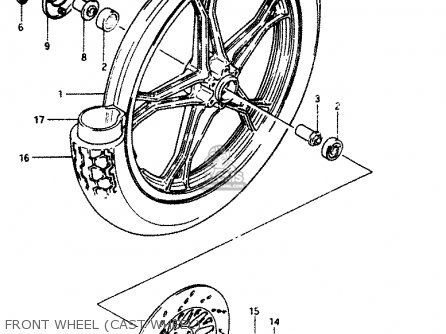 FRONT WHEEL (CAST WHEEL) - GSX400T 1983 (D) GENERAL EXPORT (E01)