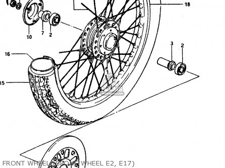 FRONT WHEEL (SPOKE WHEEL E2, E17) - GSX400T 1983 (D) GENERAL EXPORT (E01)
