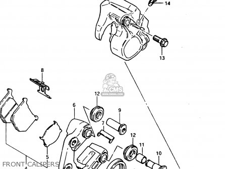 FRONT CALIPERS - GSX400T 1983 (D) GENERAL EXPORT (E01)
