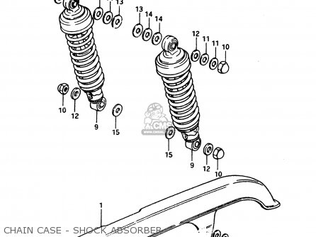 CHAIN CASE - SHOCK ABSORBER - GSX400T 1983 (D) GENERAL EXPORT (E01)