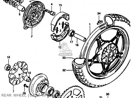 REAR WHEEL (CAST WHEEL) - GSX400T 1983 (D) GENERAL EXPORT (E01)