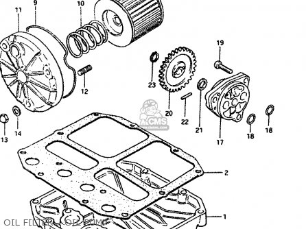 OIL FILTER - OIL PUMP - GSX400T 1983 (D) GENERAL EXPORT (E01)