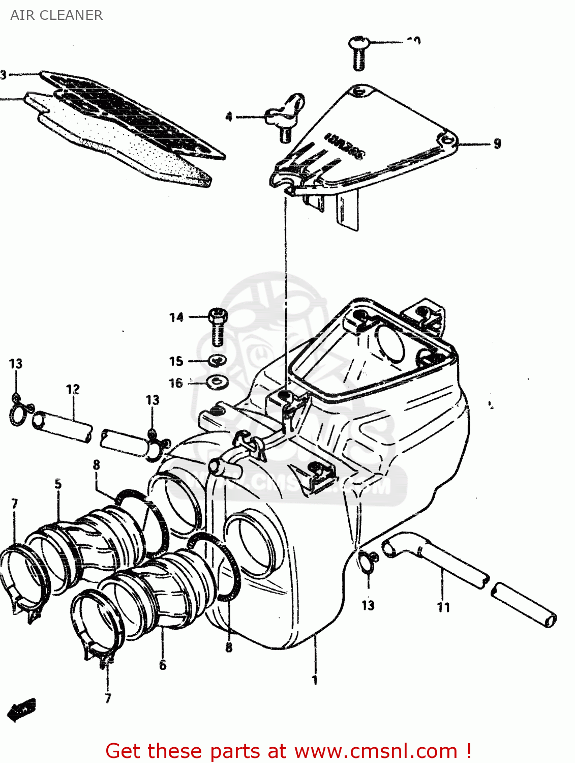 AIR CLEANER GSX450L 1983 (D) GENERAL EXPORT (E01)