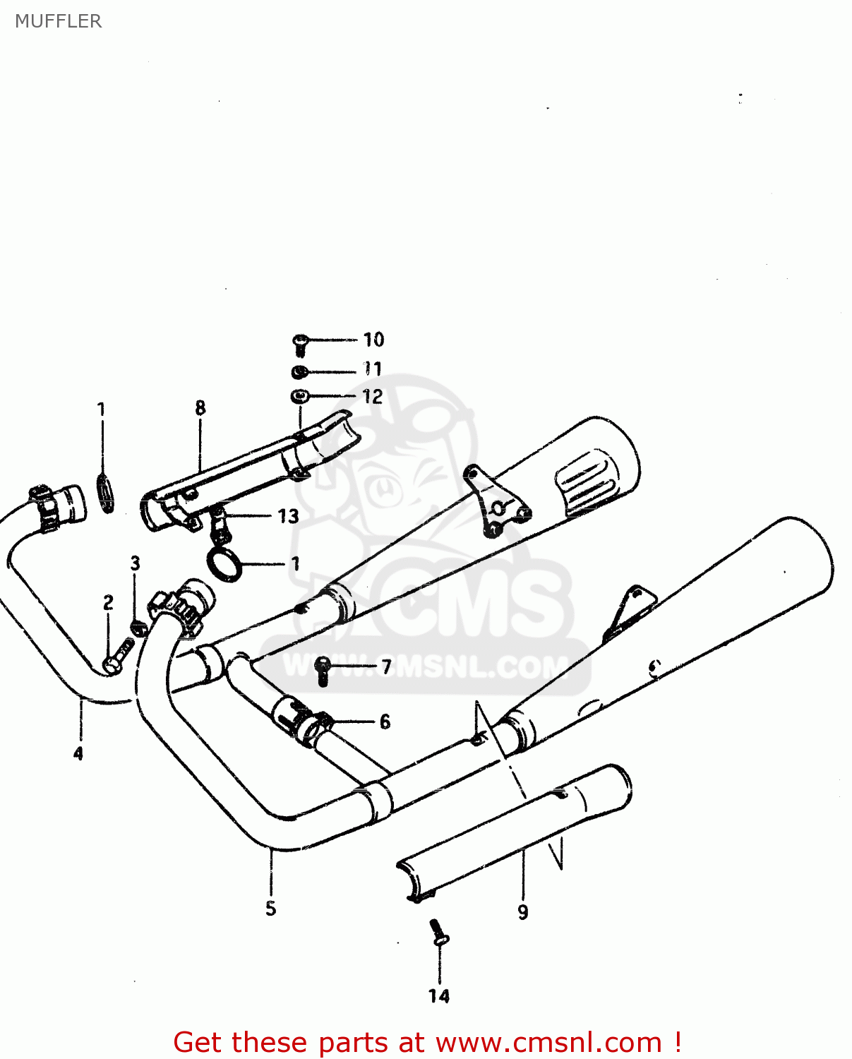 MUFFLER GSX450L 1983 (D) GENERAL EXPORT (E01)