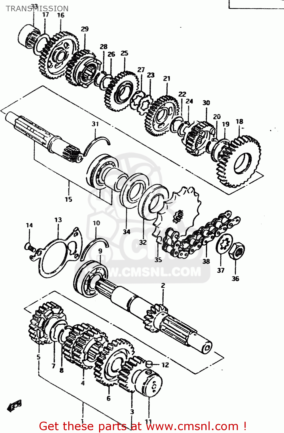 TRANSMISSION GSX450L 1983 (D) GENERAL EXPORT (E01)
