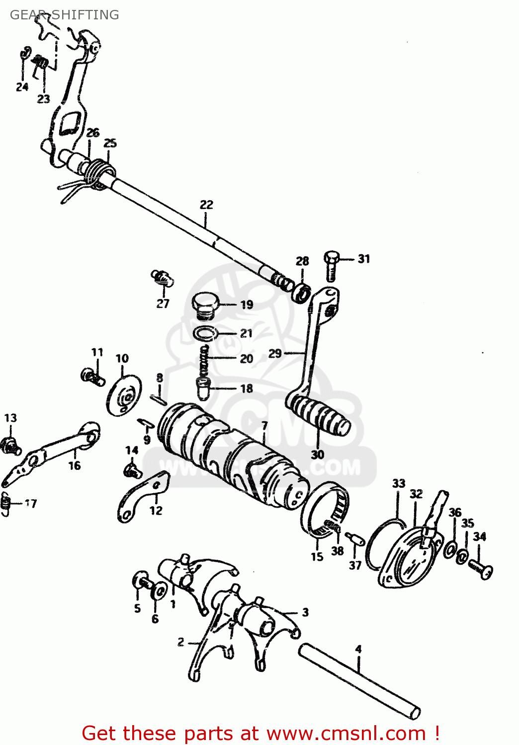 GEAR SHIFTING GSX450L 1983 (D) GENERAL EXPORT (E01)