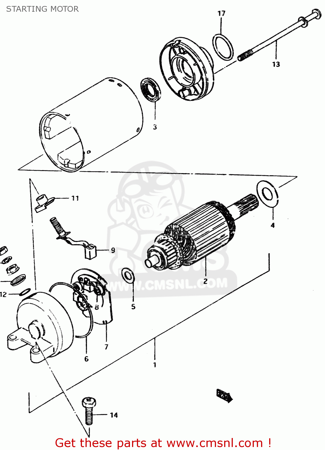 STARTING MOTOR GSX450L 1983 (D) GENERAL EXPORT (E01)