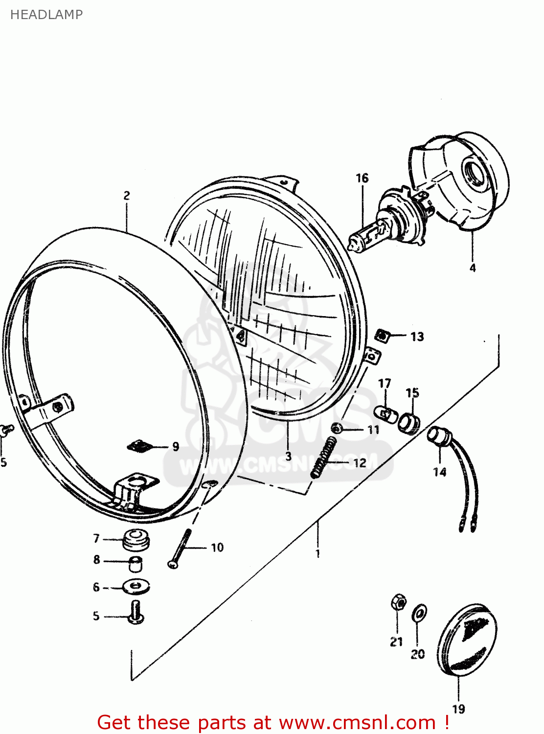 HEADLAMP GSX450L 1983 (D) GENERAL EXPORT (E01)