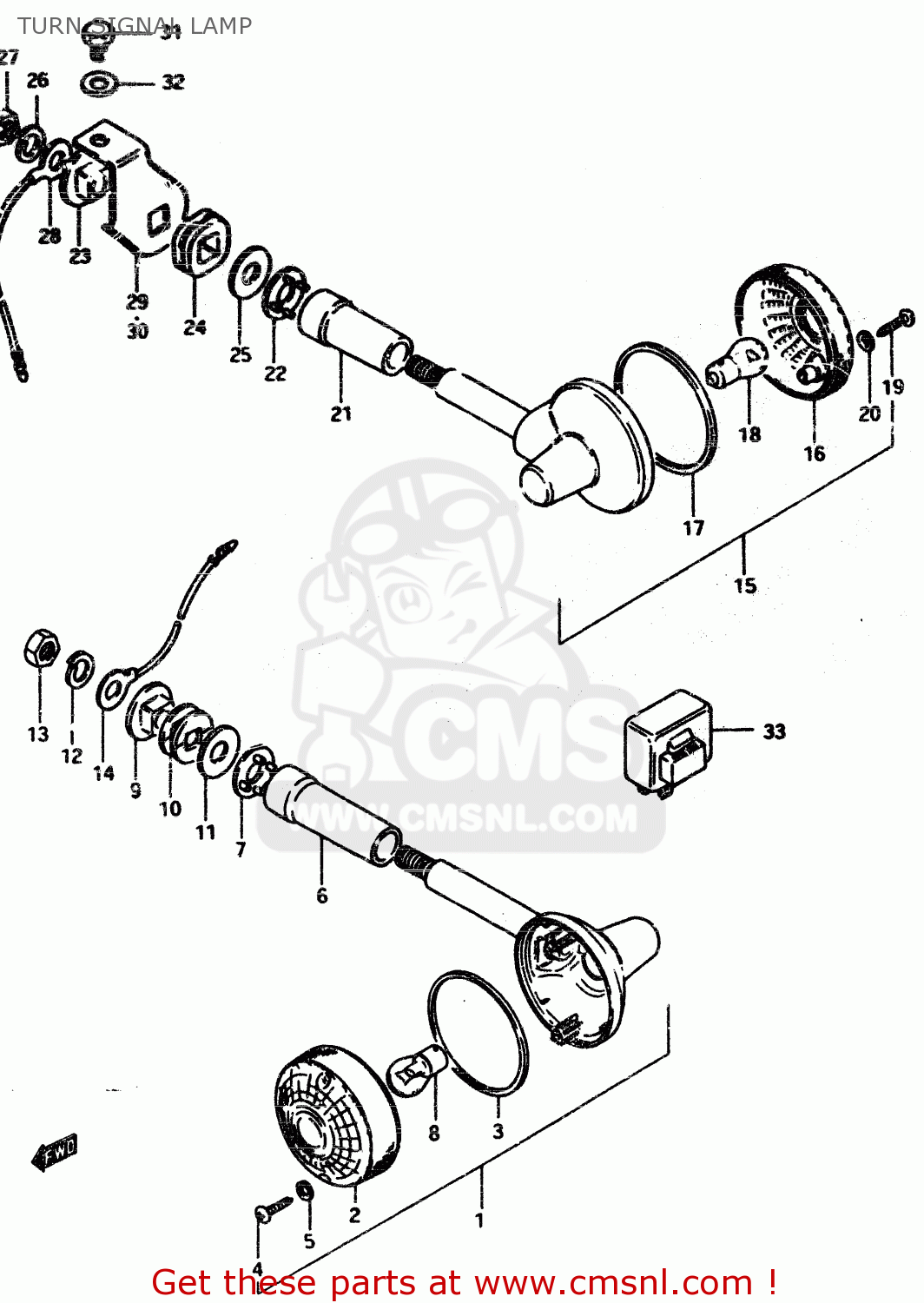 TURN SIGNAL LAMP GSX450L 1983 (D) GENERAL EXPORT (E01)