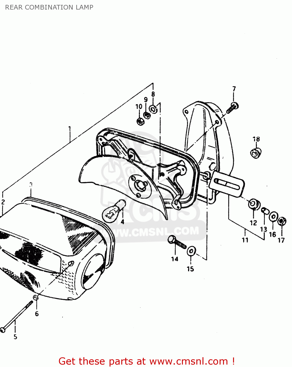 REAR COMBINATION LAMP GSX450L 1983 (D) GENERAL EXPORT (E01)