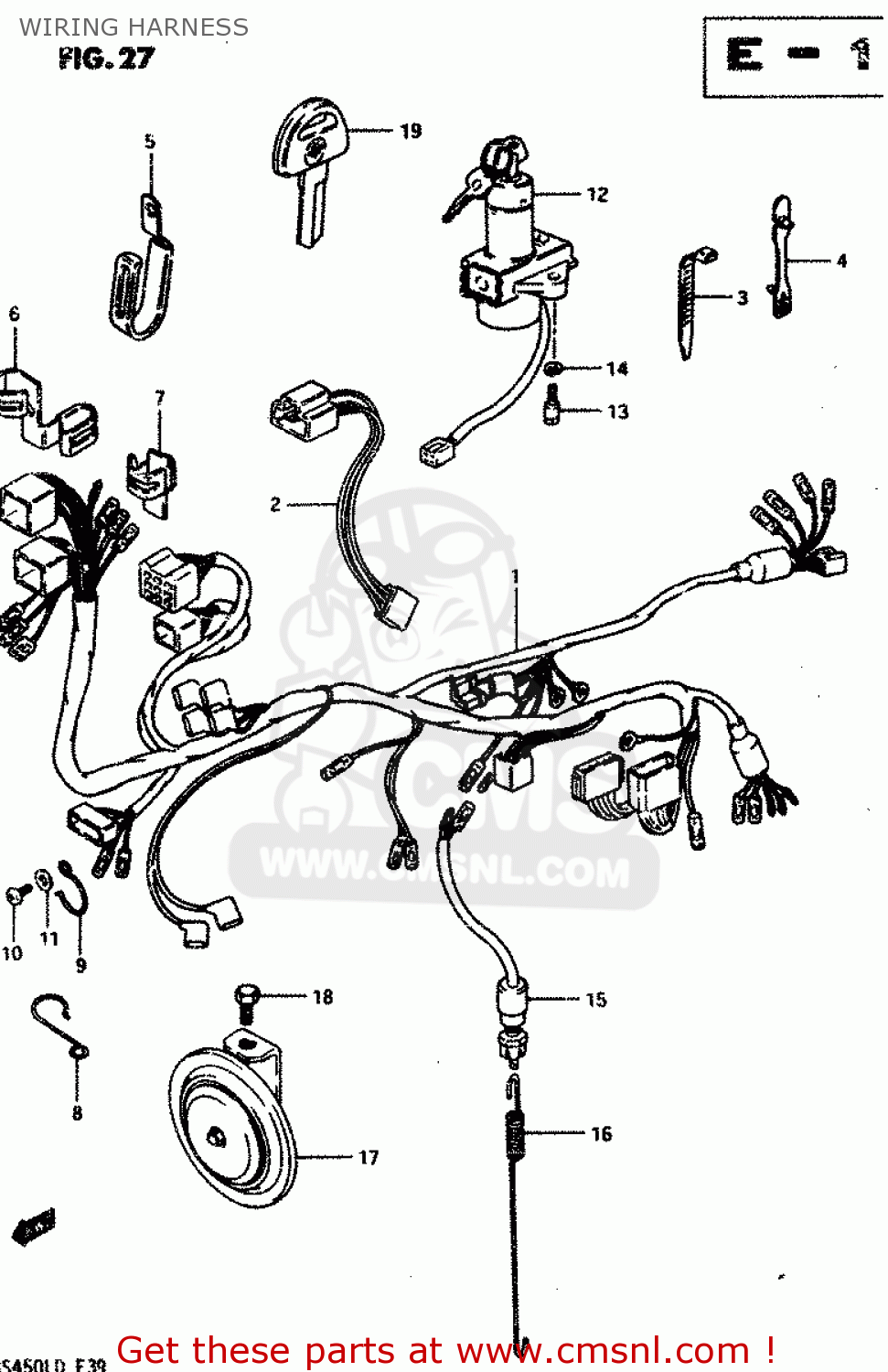 WIRING HARNESS GSX450L 1983 (D) GENERAL EXPORT (E01)