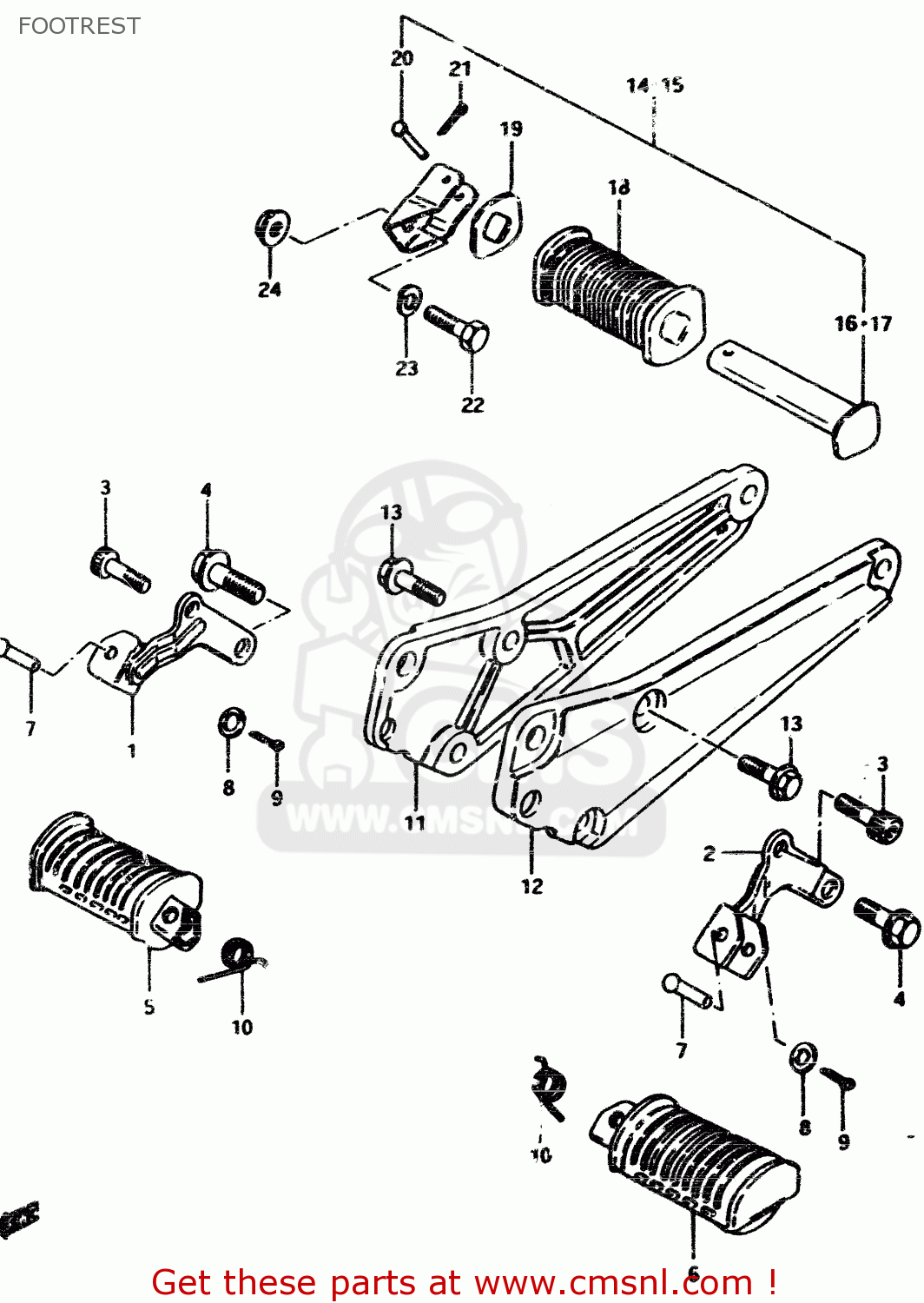 FOOTREST GSX450L 1983 (D) GENERAL EXPORT (E01)
