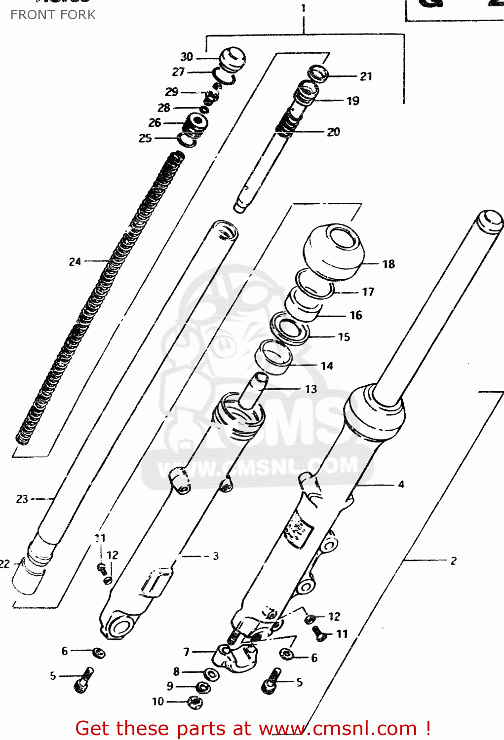 FRONT FORK GSX450L 1983 (D) GENERAL EXPORT (E01)