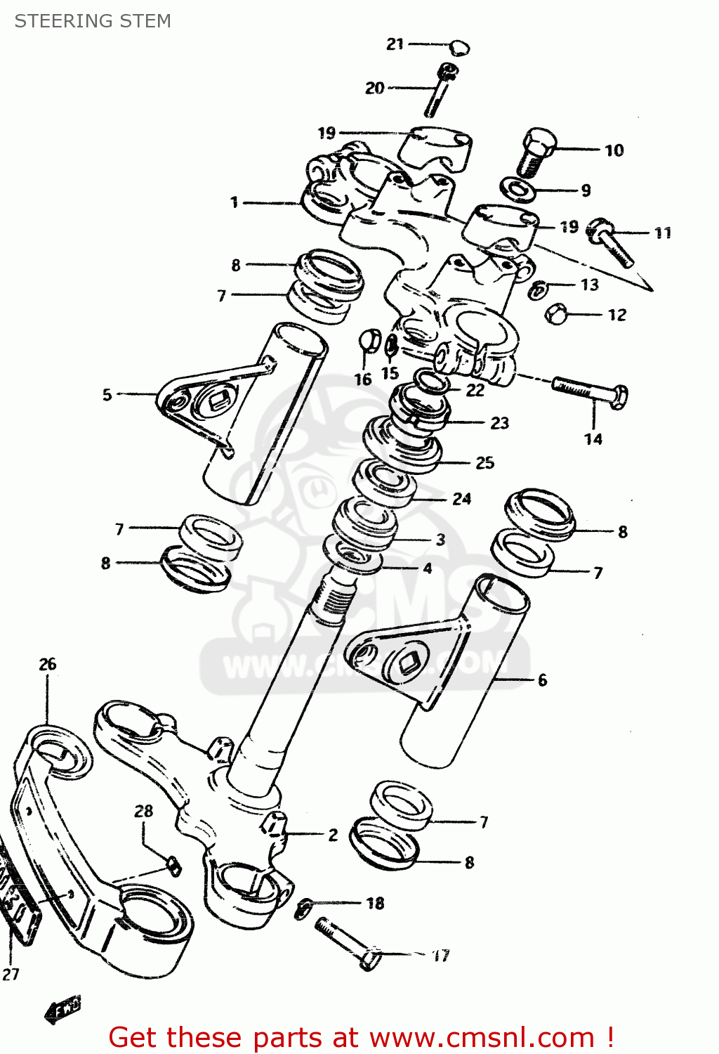 STEERING STEM GSX450L 1983 (D) GENERAL EXPORT (E01)