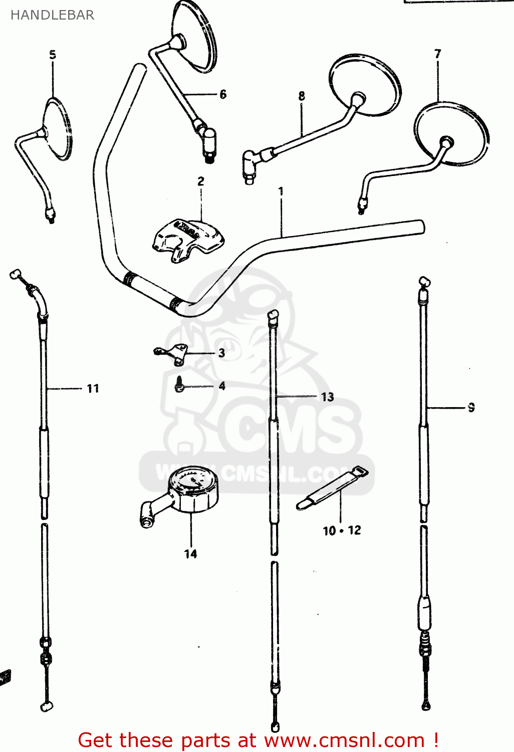 HANDLEBAR GSX450L 1983 (D) GENERAL EXPORT (E01)