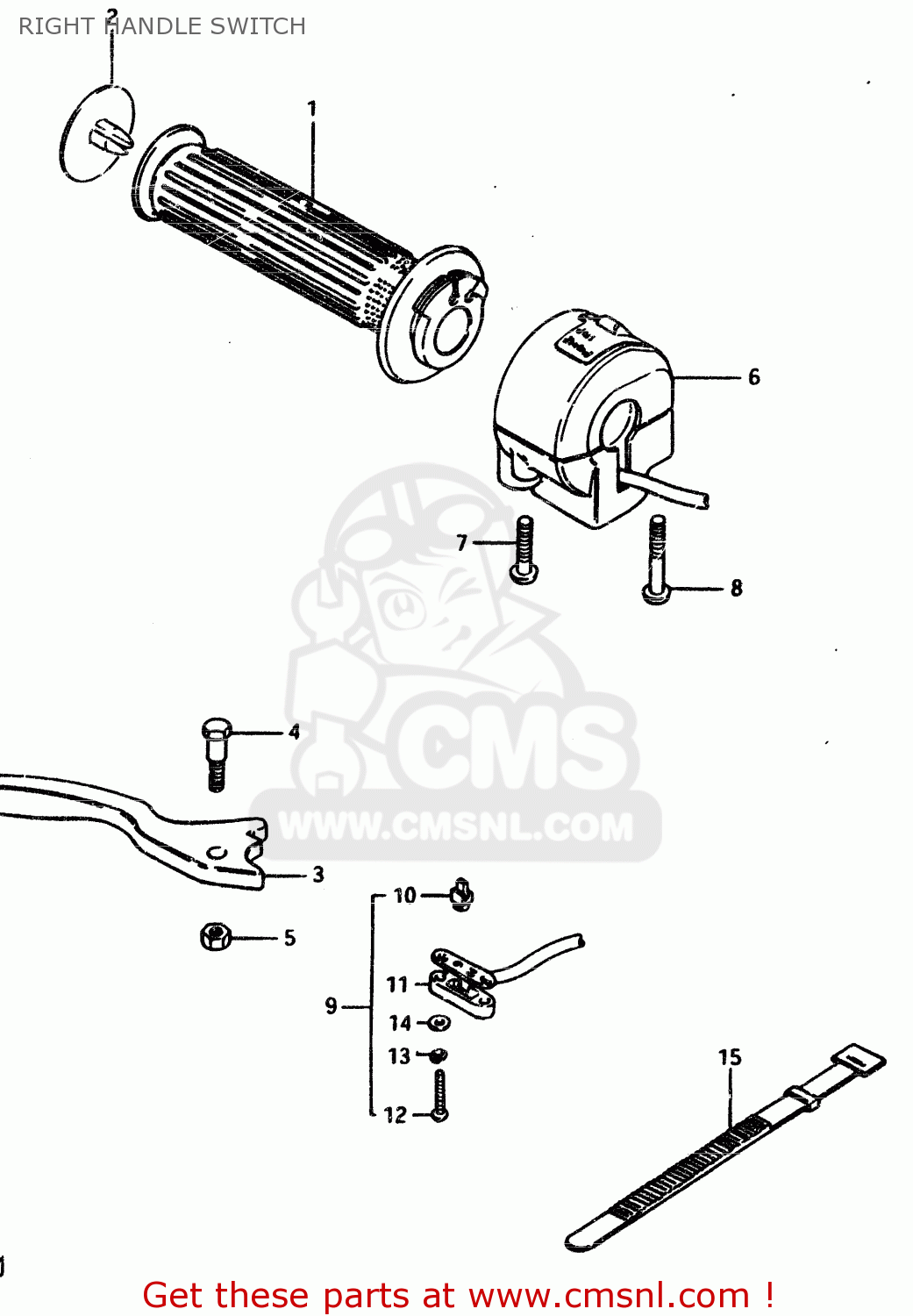 RIGHT HANDLE SWITCH GSX450L 1983 (D) GENERAL EXPORT (E01)