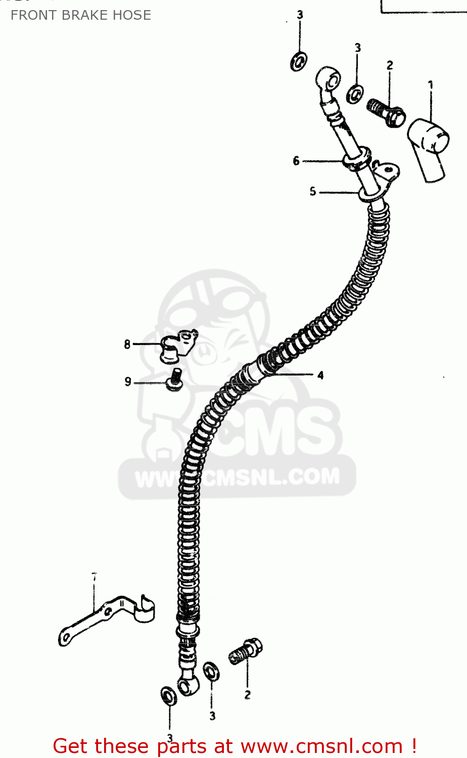 FRONT BRAKE HOSE GSX450L 1983 (D) GENERAL EXPORT (E01)