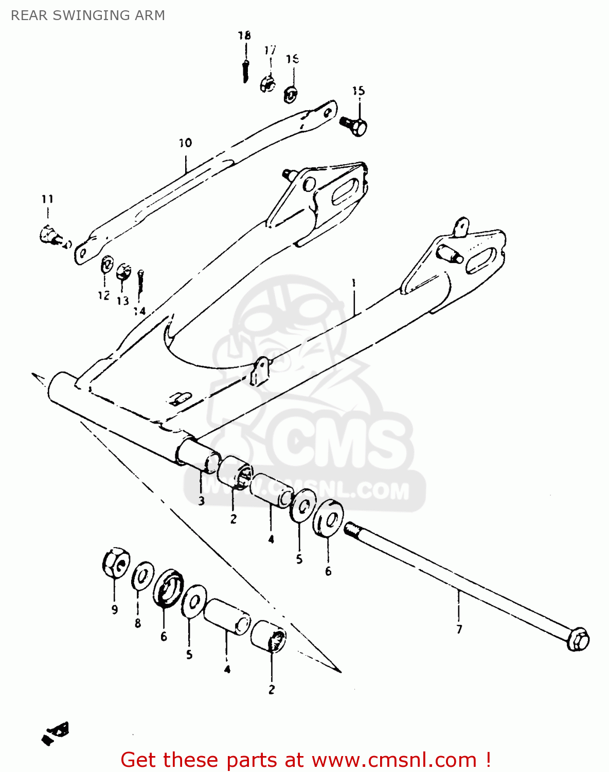 REAR SWINGING ARM GSX450L 1983 (D) GENERAL EXPORT (E01)