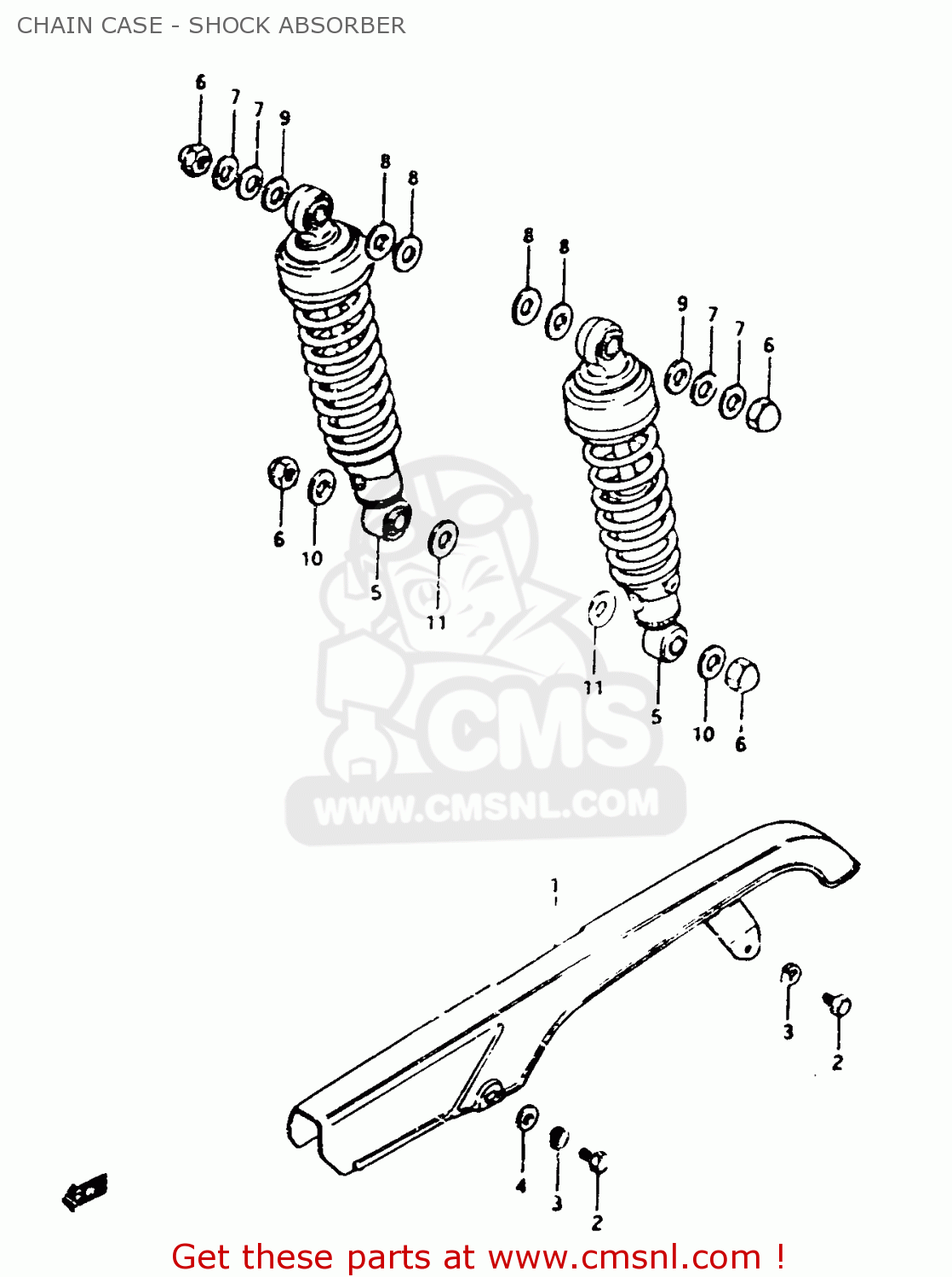 CHAIN CASE - SHOCK ABSORBER GSX450L 1983 (D) GENERAL EXPORT (E01)
