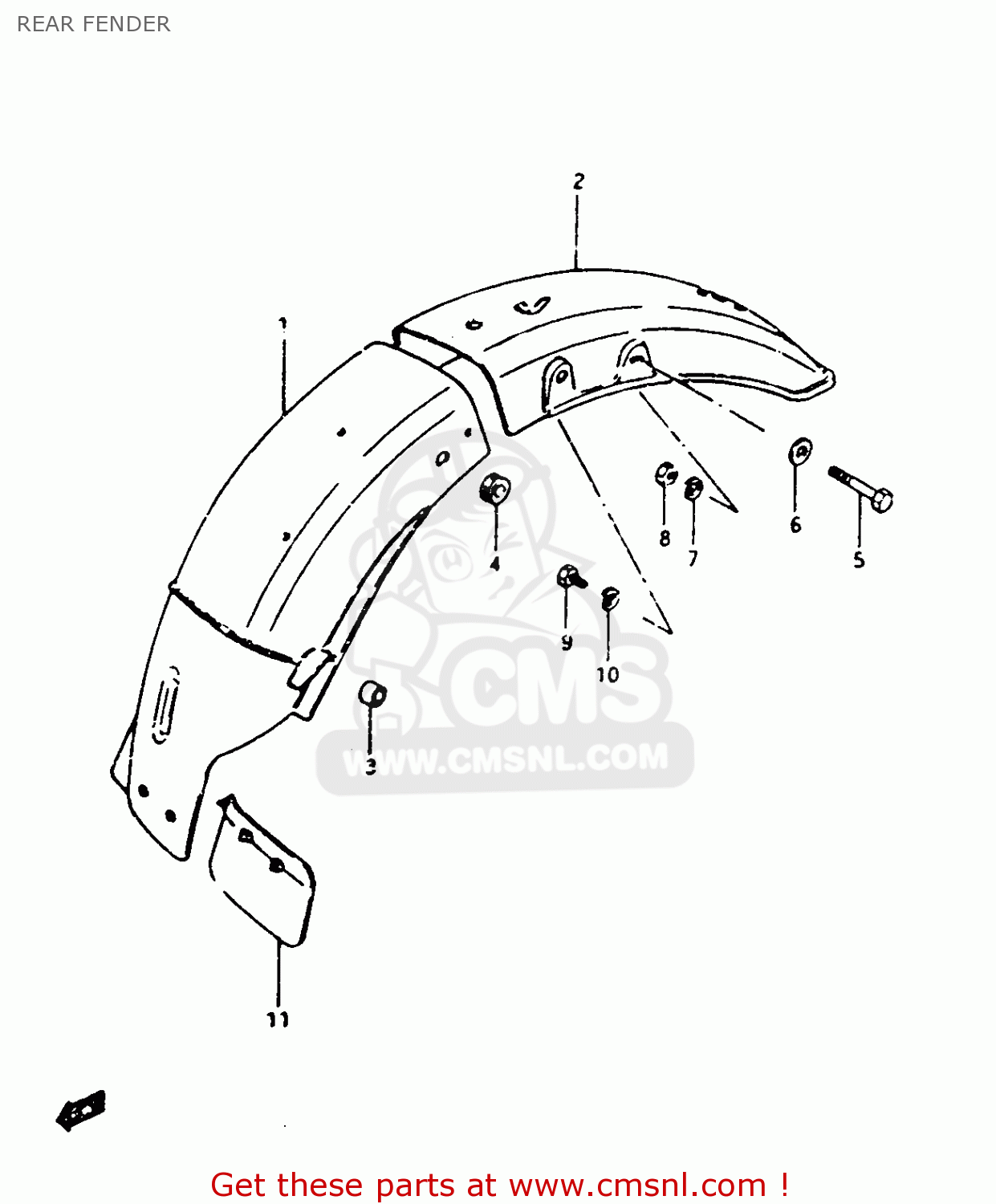 REAR FENDER GSX450L 1983 (D) GENERAL EXPORT (E01)