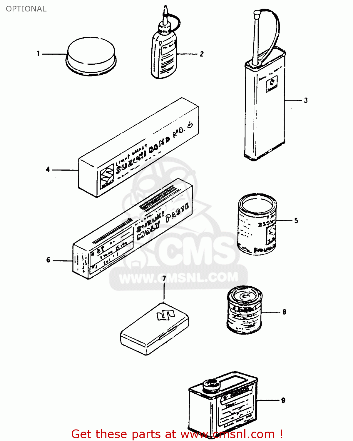 OPTIONAL GSX450L 1983 (D) GENERAL EXPORT (E01)