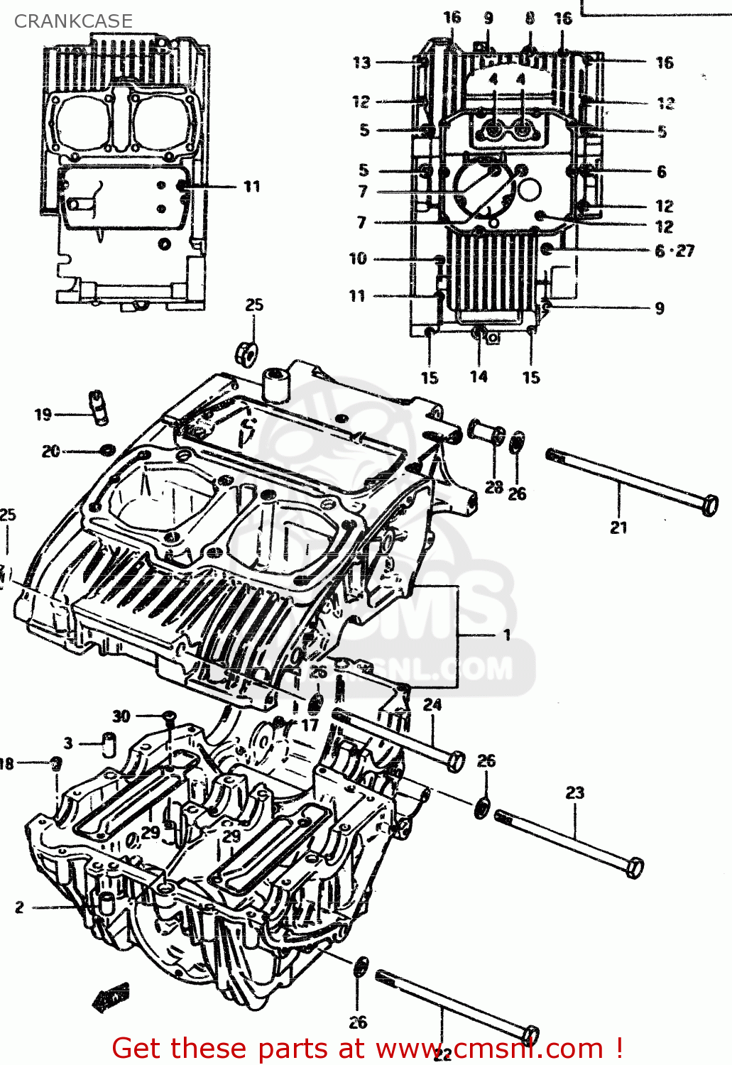 CRANKCASE GSX450L 1983 (D) GENERAL EXPORT (E01)