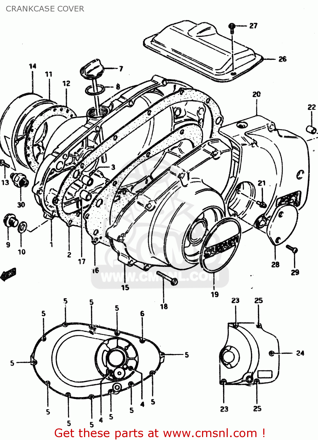 CRANKCASE COVER GSX450L 1983 (D) GENERAL EXPORT (E01)