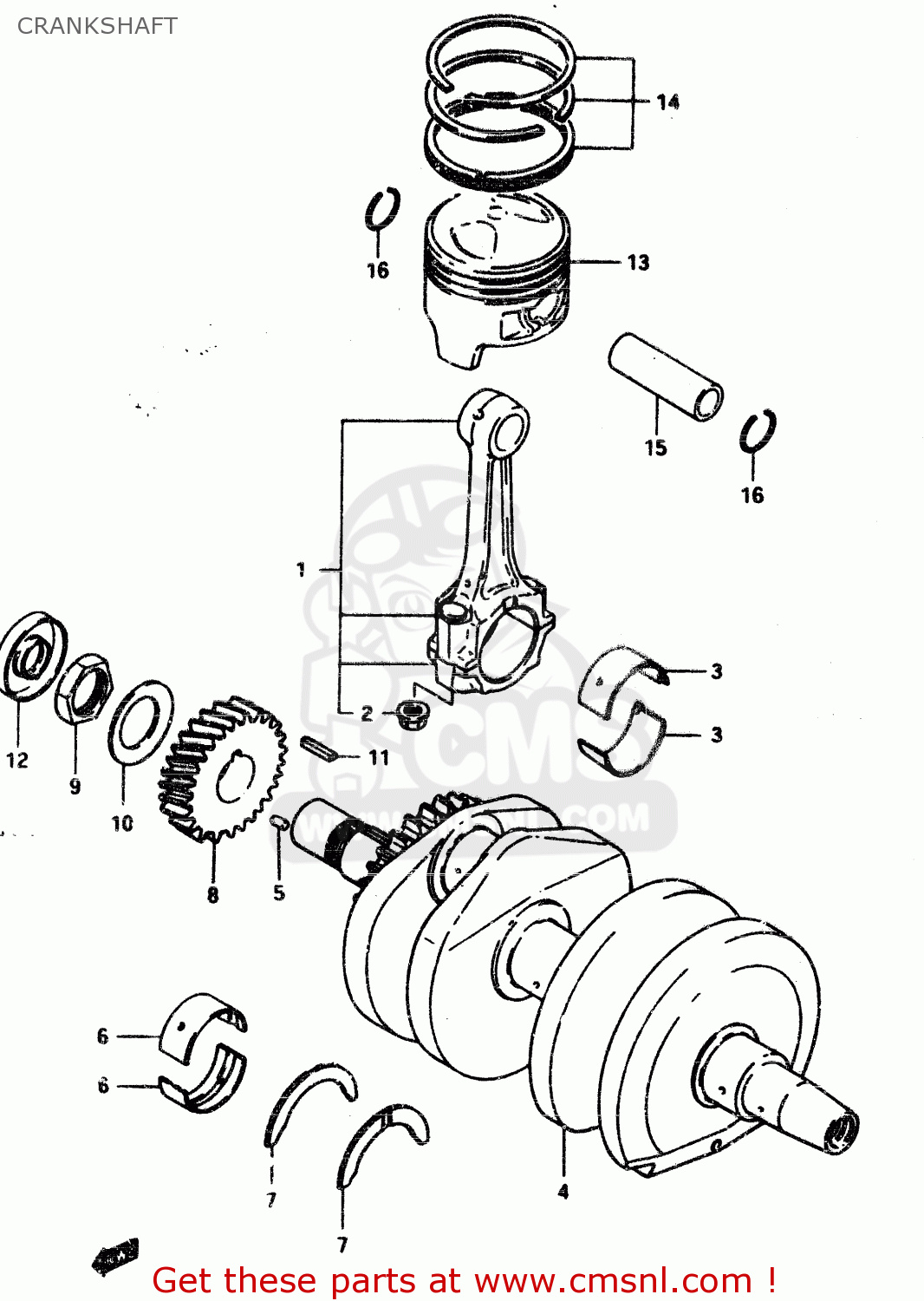 CRANKSHAFT GSX450L 1983 (D) GENERAL EXPORT (E01)