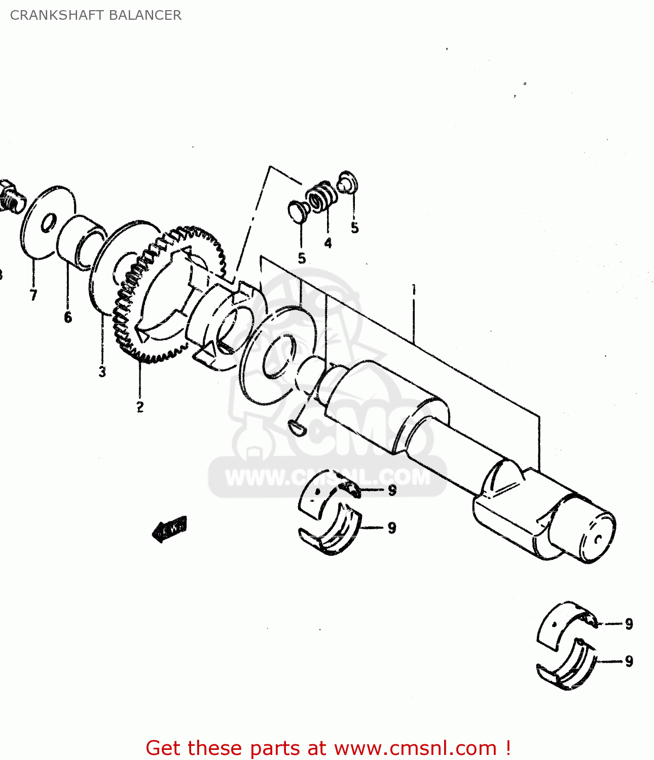 CRANKSHAFT BALANCER GSX450L 1983 (D) GENERAL EXPORT (E01)