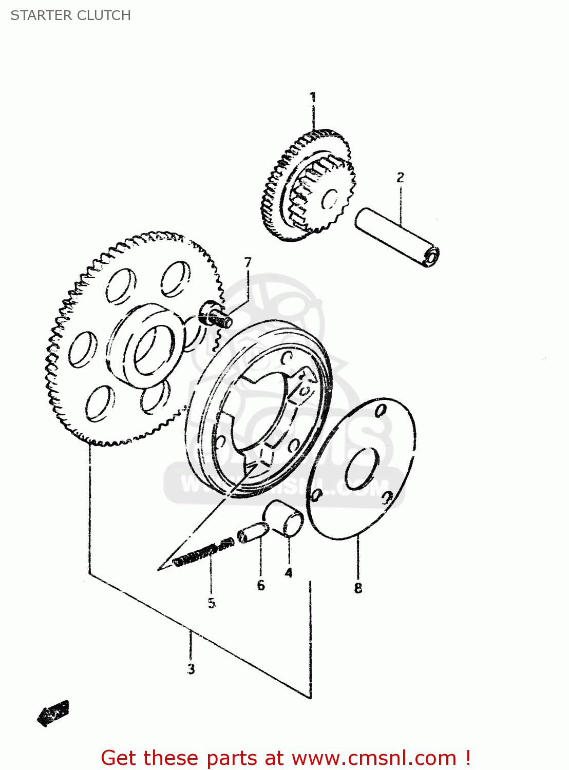 STARTER CLUTCH GSX450L 1983 (D) GENERAL EXPORT (E01)