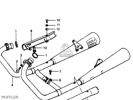 MUFFLER - GSX450L 1983 (D) GENERAL EXPORT (E01)