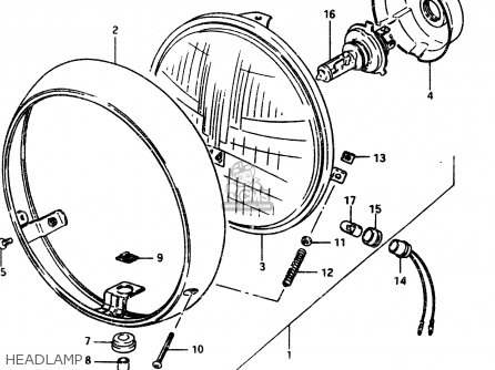HEADLAMP - GSX450L 1983 (D) GENERAL EXPORT (E01)