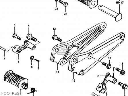 FOOTREST - GSX450L 1983 (D) GENERAL EXPORT (E01)
