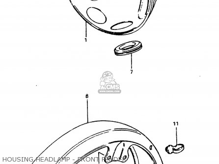 HOUSING HEADLAMP - FRONT FENDER - GSX450L 1983 (D) GENERAL EXPORT (E01)