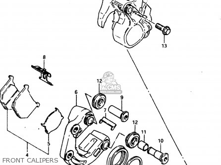 FRONT CALIPERS - GSX450L 1983 (D) GENERAL EXPORT (E01)