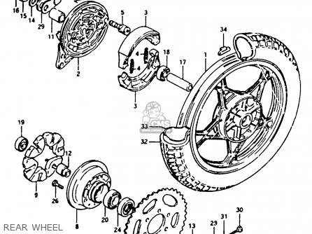 REAR WHEEL - GSX450L 1983 (D) GENERAL EXPORT (E01)