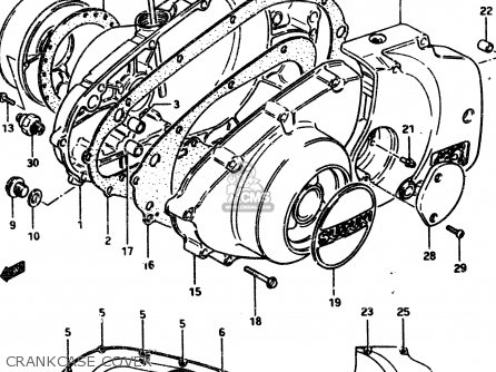 CRANKCASE COVER - GSX450L 1983 (D) GENERAL EXPORT (E01)