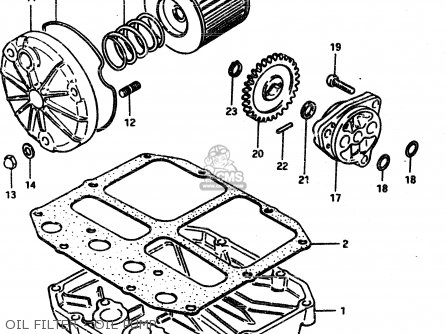 OIL FILTER - OIL PUMP - GSX450L 1983 (D) GENERAL EXPORT (E01)
