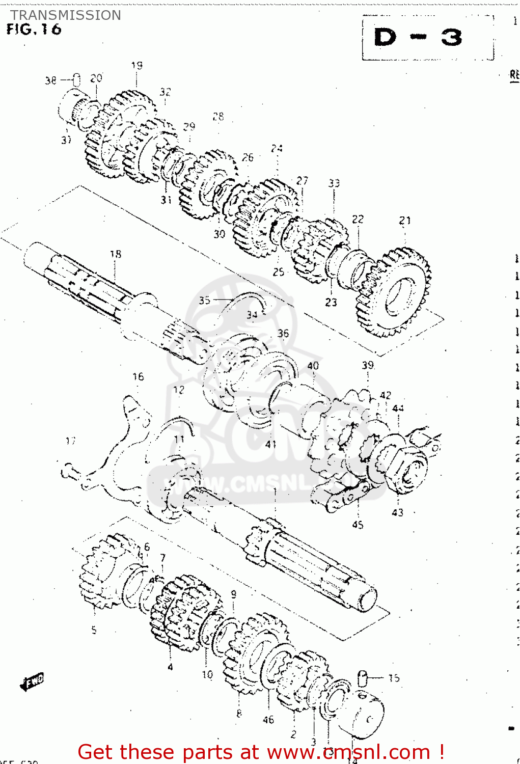 TRANSMISSION GSX500E 1984 (E) GENERAL EXPORT (E01)