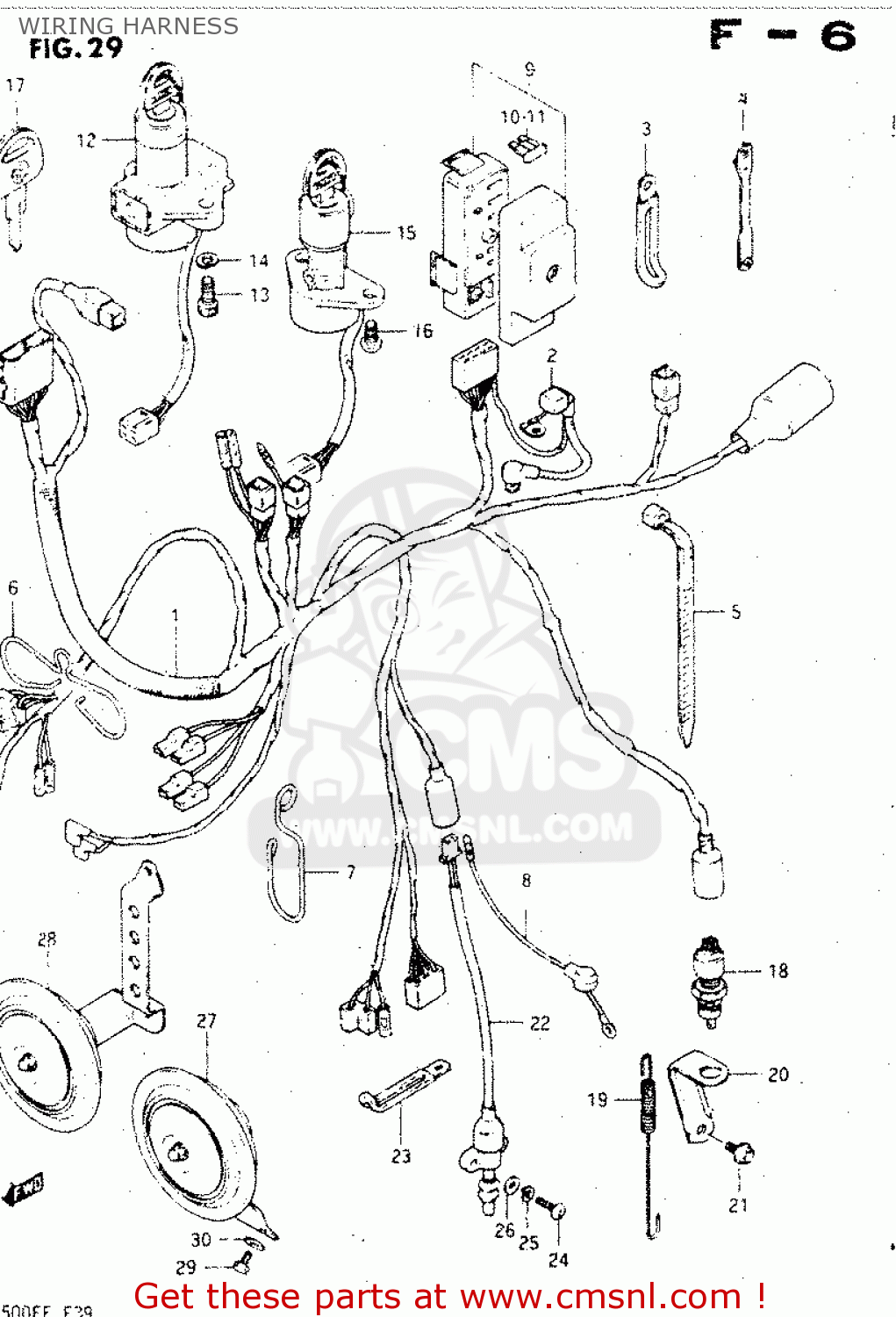 WIRING HARNESS GSX500E 1984 (E) GENERAL EXPORT (E01)
